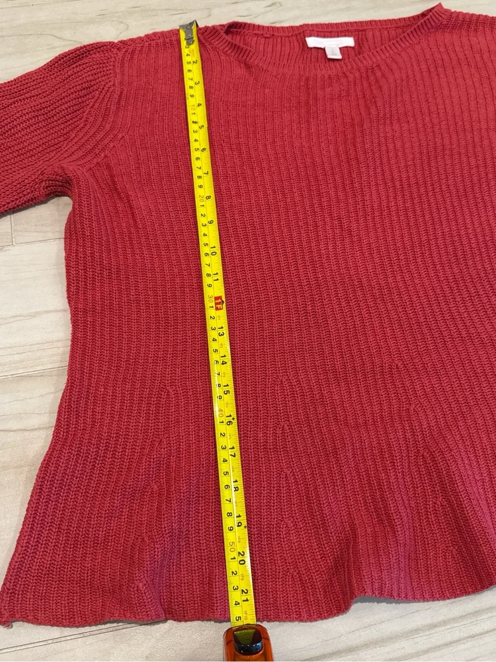 LC Lauren Conrad Coral Ribbed Tie-Sleeve Sweater - Picture 4 of 8